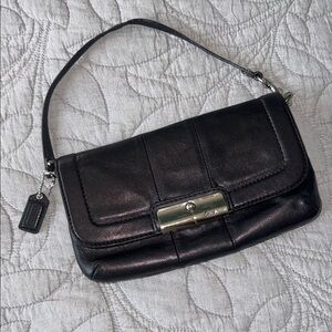 Coach Black Leather Wristlet
